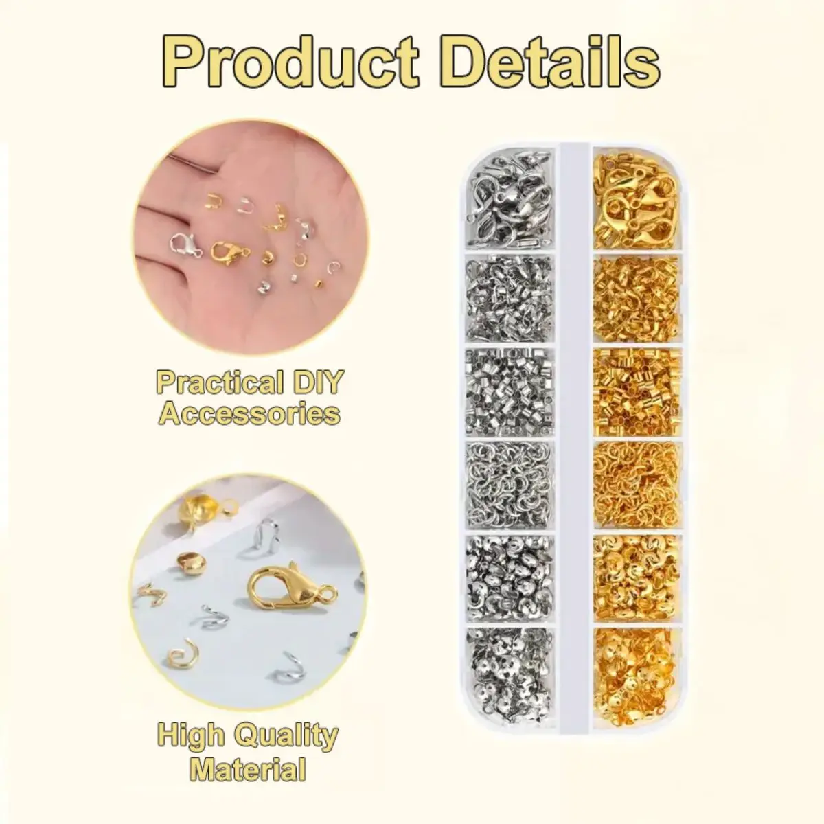 

12-Piece Set of Various Alloy Clasps for Handmade DIY Jewelry Bead Loose Beads Bracelets Necklaces Accessories