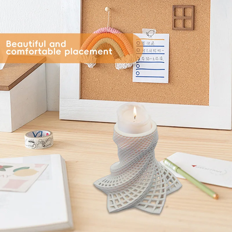 شمعدان ملتوي مبتكر، حامل شمعدان بلاستيكي LED لسطح المكتب المنزلي، زينة لتزيين العطلات