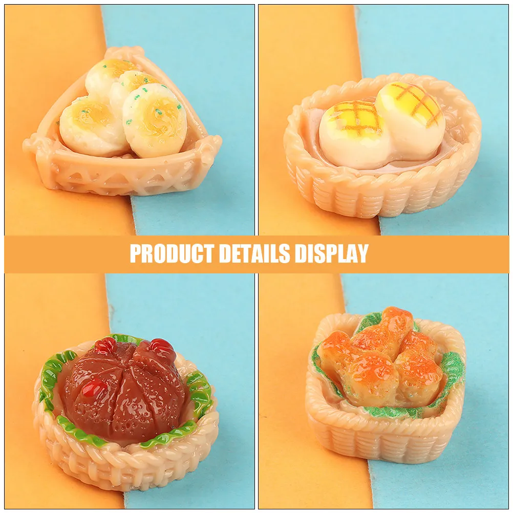 15Pcs Miniature Food Snack Collection Exquisite Fake Chinese Snacks for Mini House Kitchen Scene Decor Resin Dessert Ornament - view 6