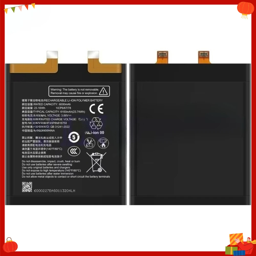 NX733J,NX736J 6100mAh Lithium Polymer Battery for ZTE Nubia Z70Ultra,80W Fast Charge with Tools