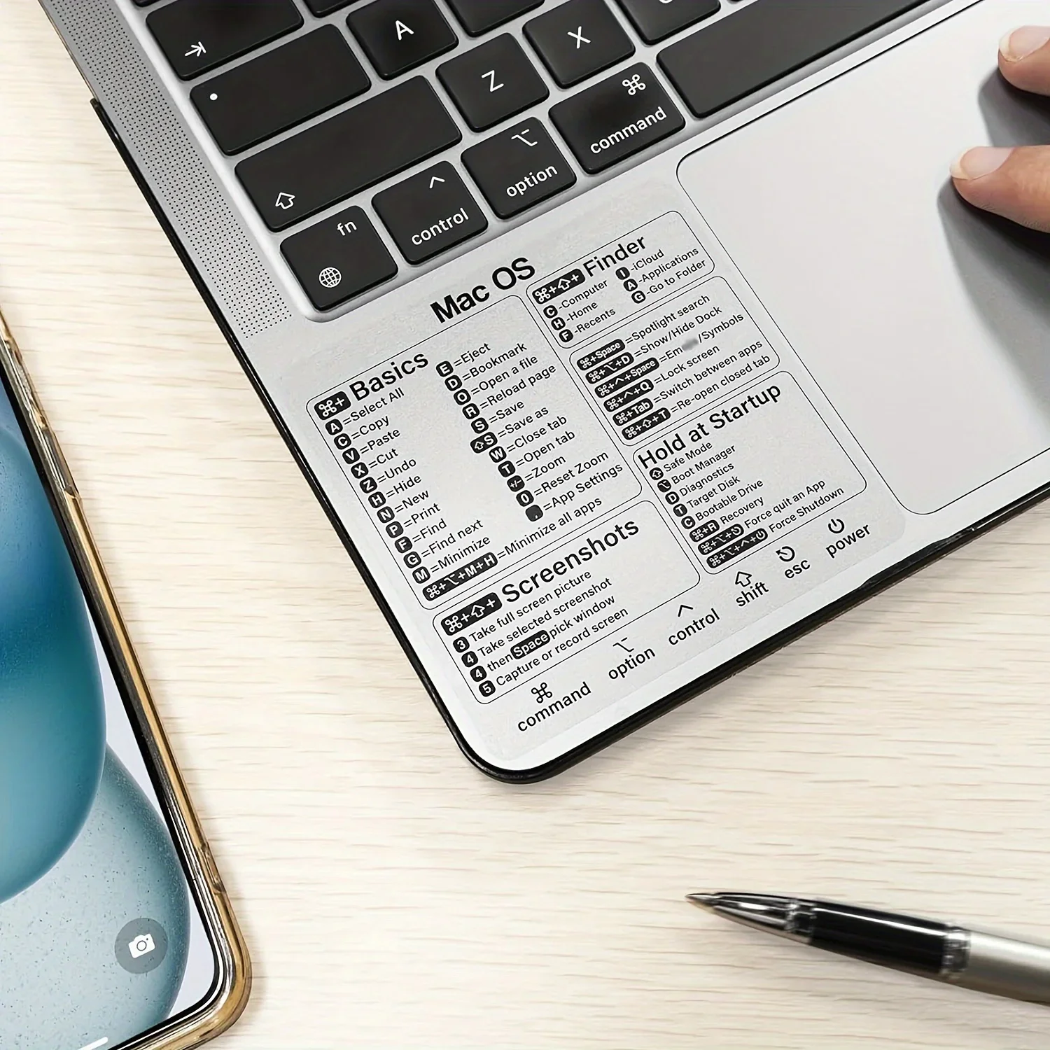 

1 шт. наклейки с ярлыками для MacBook Pro/Air Keyboard — прозрачные, подходят для моделей 13-16 дюймов, быстрая навигация и управление примечанием