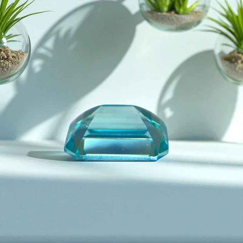 Lab Grown Paraiba Emerald Cut VVS1 Sapphire Gemstone for Charms DIY for Jewelry Making Materials Selectable AGL Certificate