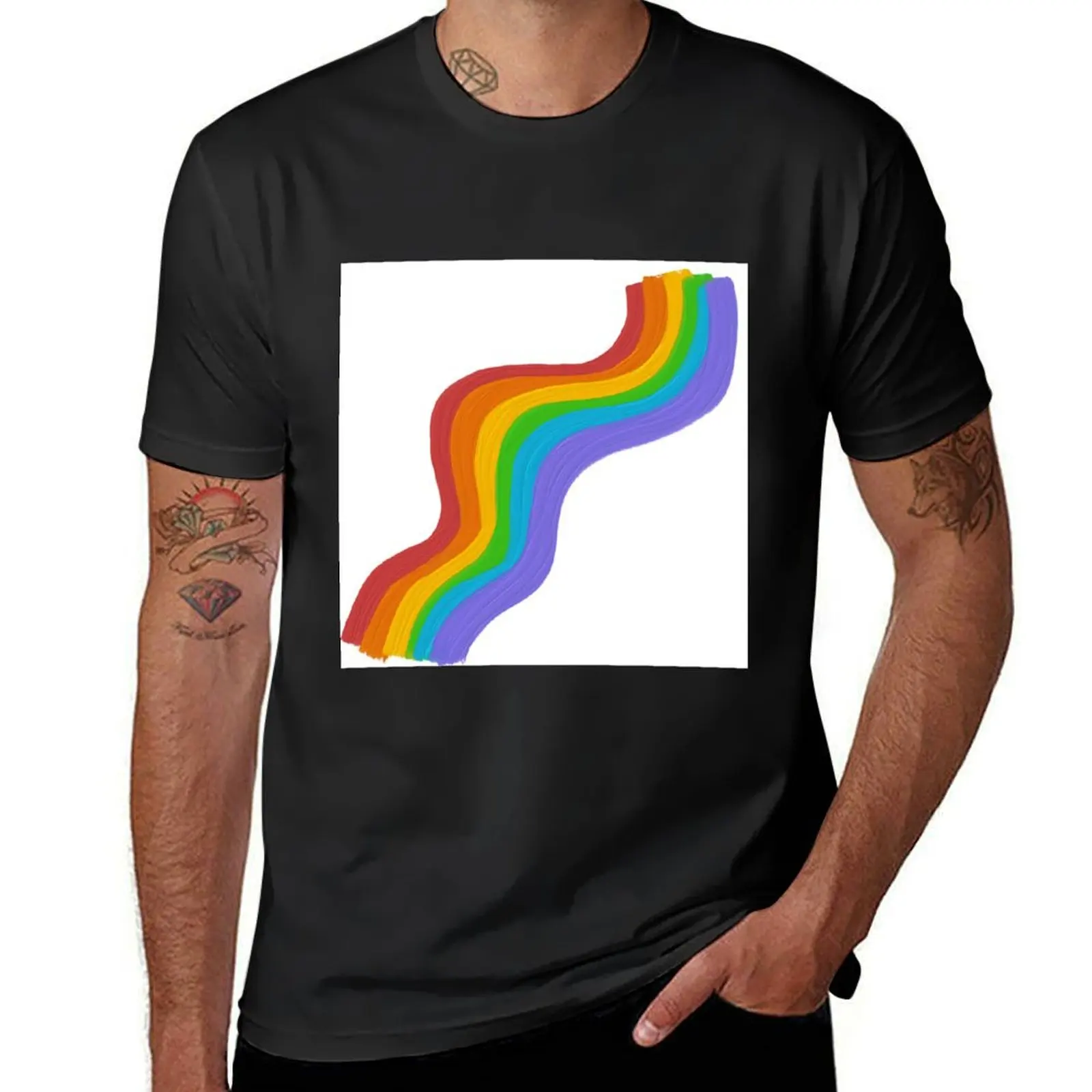 Rainbow LGBTQIA+ T-Shirt kawaii clothes tops vintage summer clothes men clothing