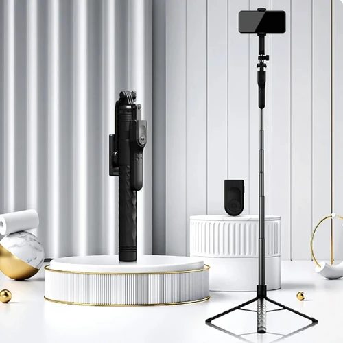 Imagen 2 del producto BSLIUFANG nuevo trípode para Selfie inalámbrico de 1,7 M soporte plegable para cámaras de acción teléfonos inteligentes equilibrio disparo constante en vivo