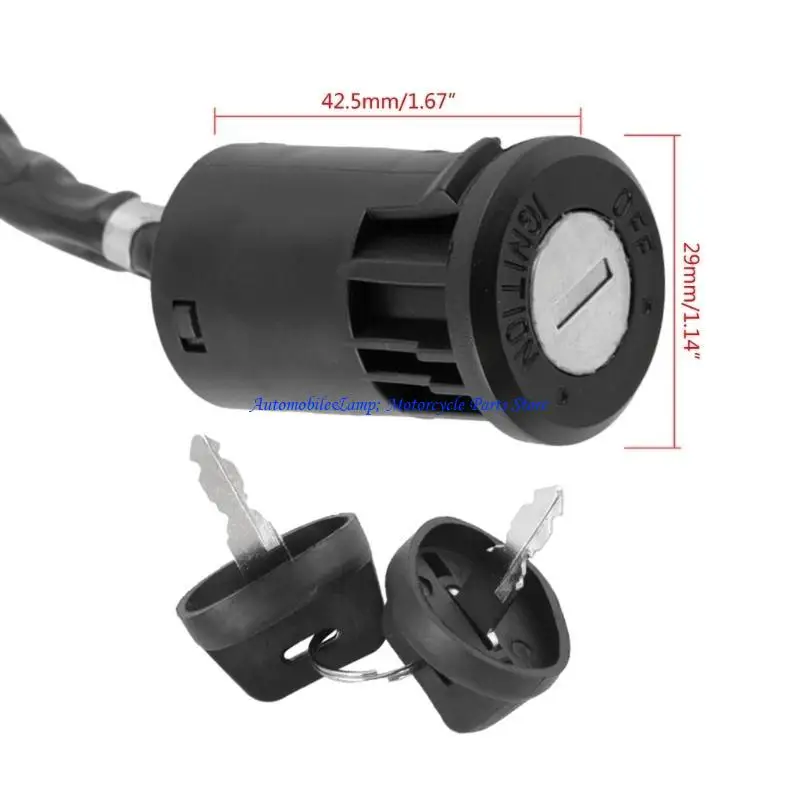 H7BD Motorcycle 4 Wire Ignition Switch with Keys for ATV Go Kart Scarkbling Universal