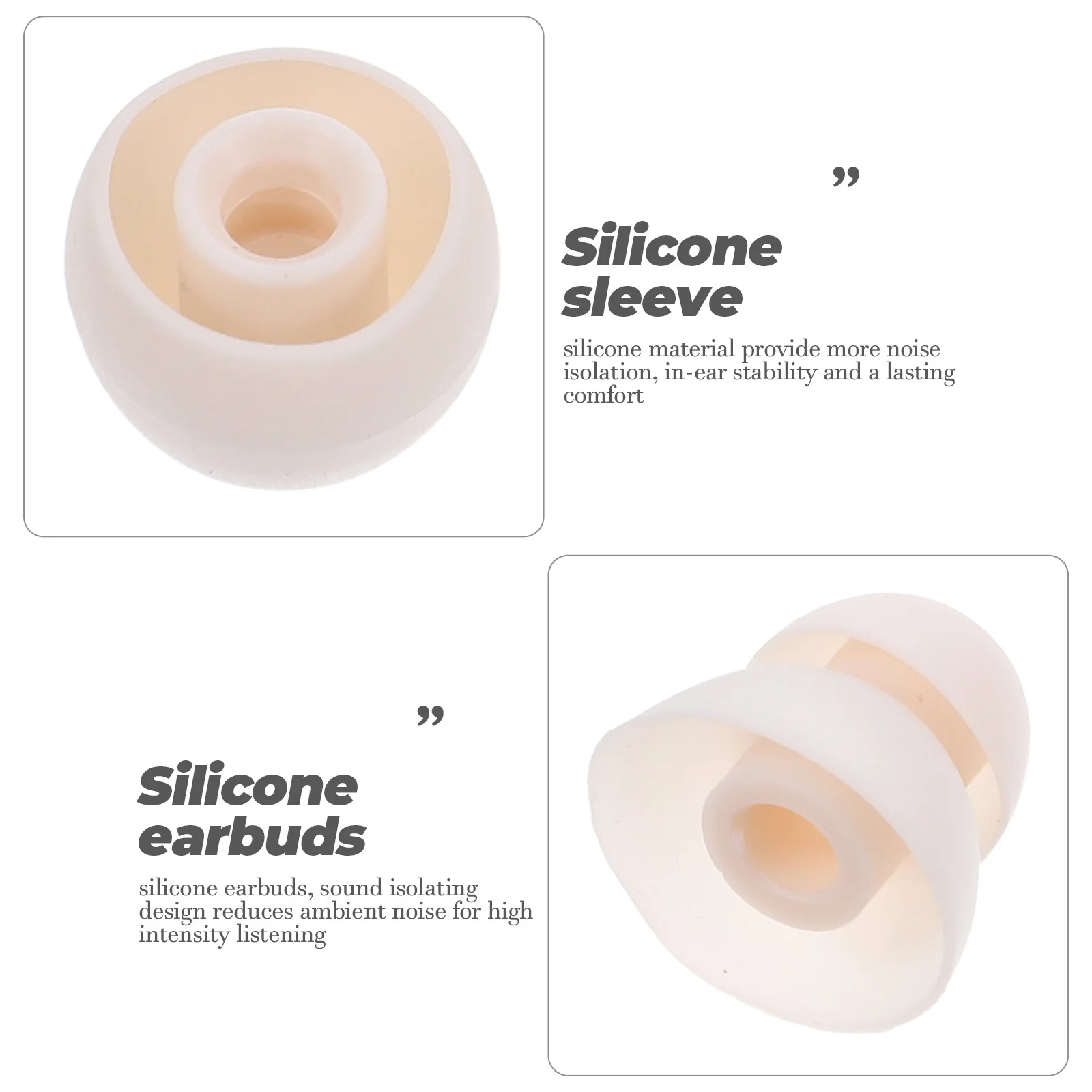 

8Pcs Earbuds Tips Silicone Soft Replacement Covers Washable Noise Isolating Sleeve for Wireless Headsets Running Gym