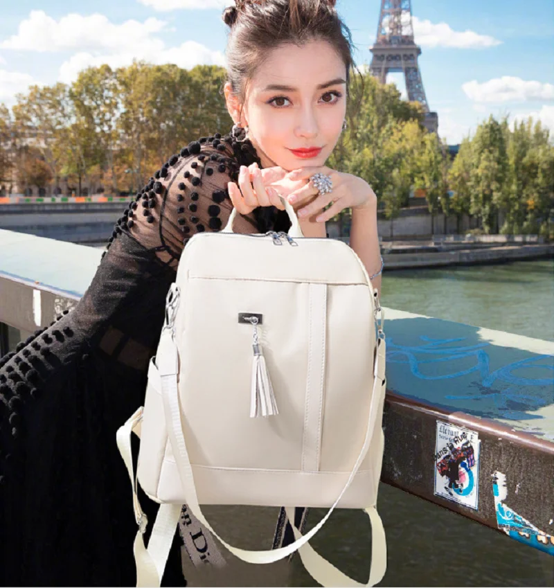 

New Women Backpacks High Quality Waterproof Oxford Fashion Tassel Shoulder Bags School Bag Ladies Large Capacity Travel Backpack