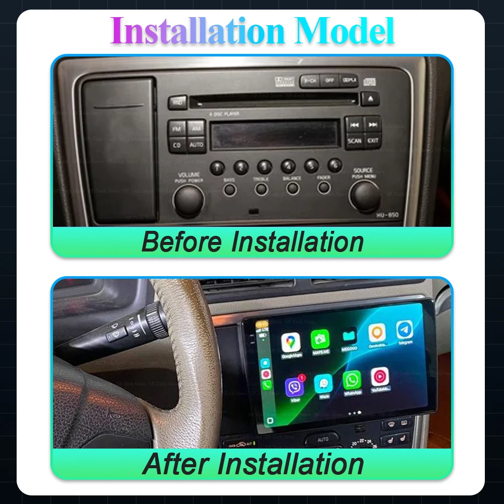 Picture 3: Android 16 For Volvo Xc70 V70 S60 2004 2005 2006 2007 2008 2009 Can Radio Head Unit Carplay Auto Multimedia Player Touch Screen