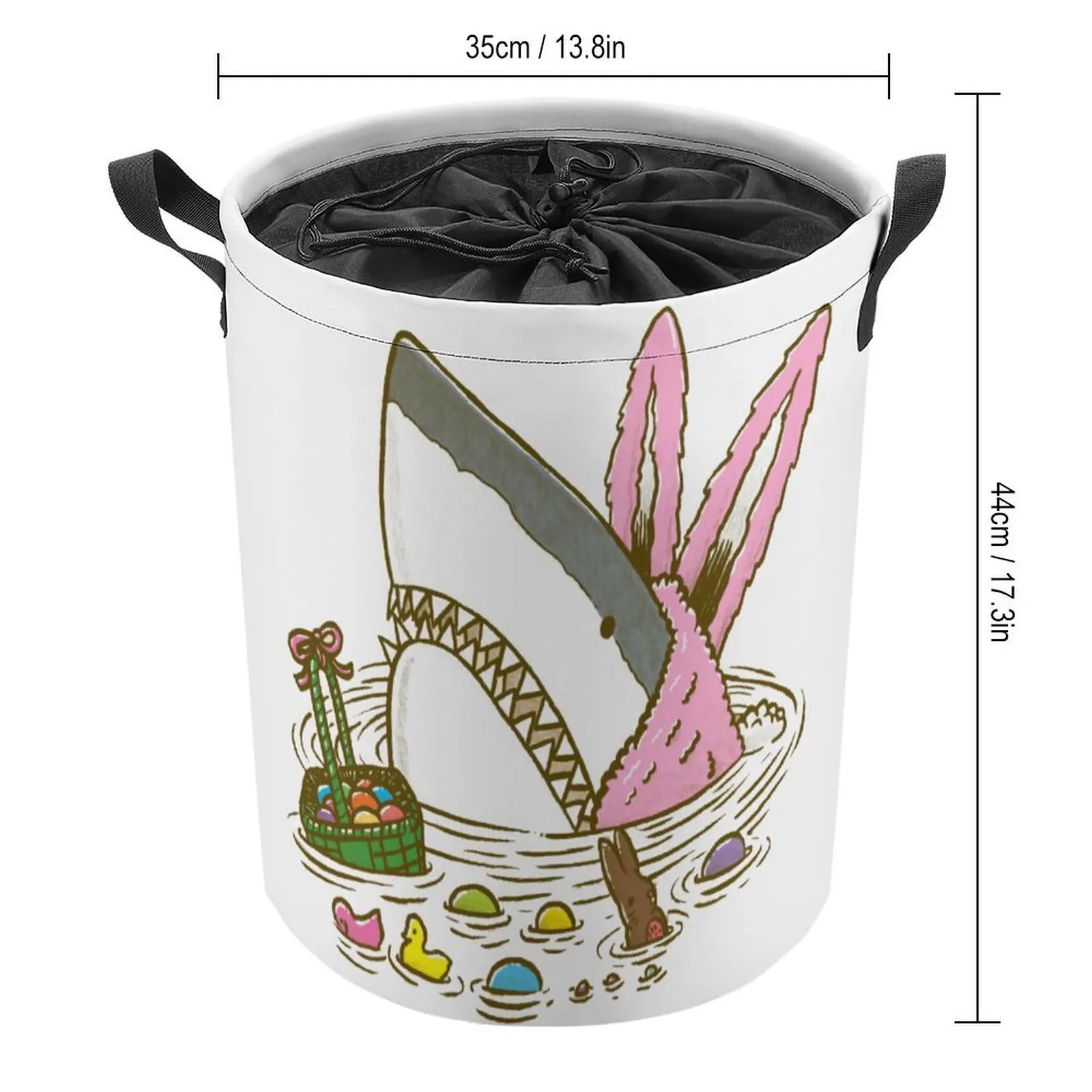 Tie Up Your Dirty Pocket The Easter Shark Women's Classic Unisex Multifunctional Funny Laundry Basket Super Soft Convenient Stor