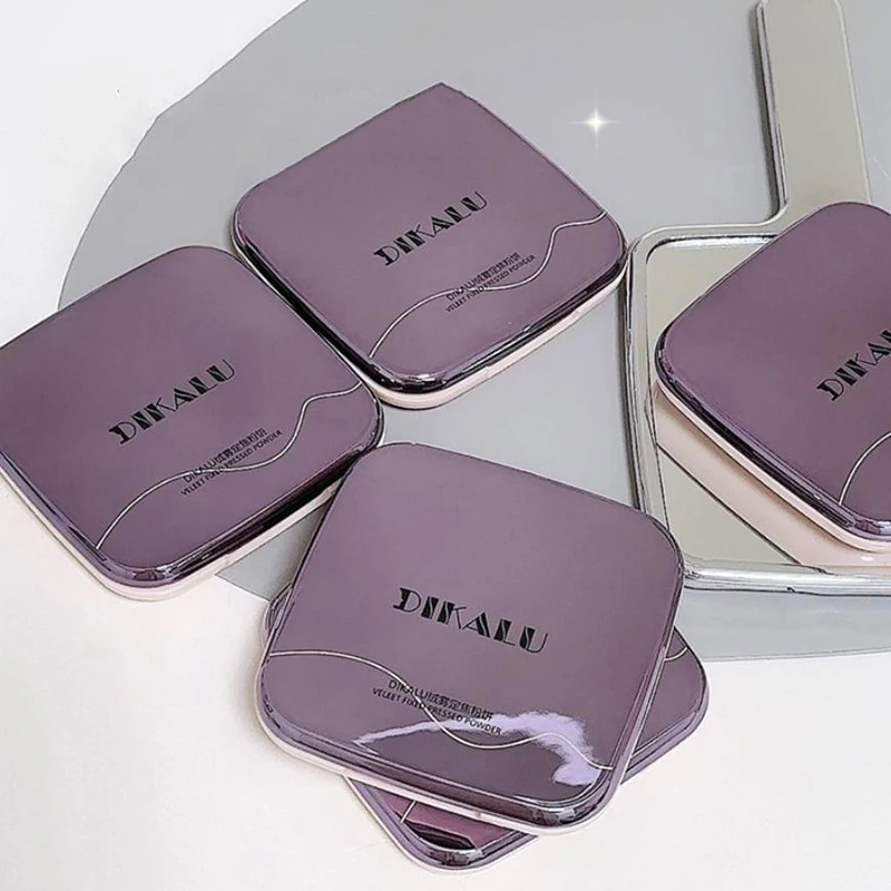 DIKALU Soft Face Setting Powder Cushion Compact Powder Oil-Control Matte Concealer Finish Smooth Makeup Powder Pressed Cosmetics