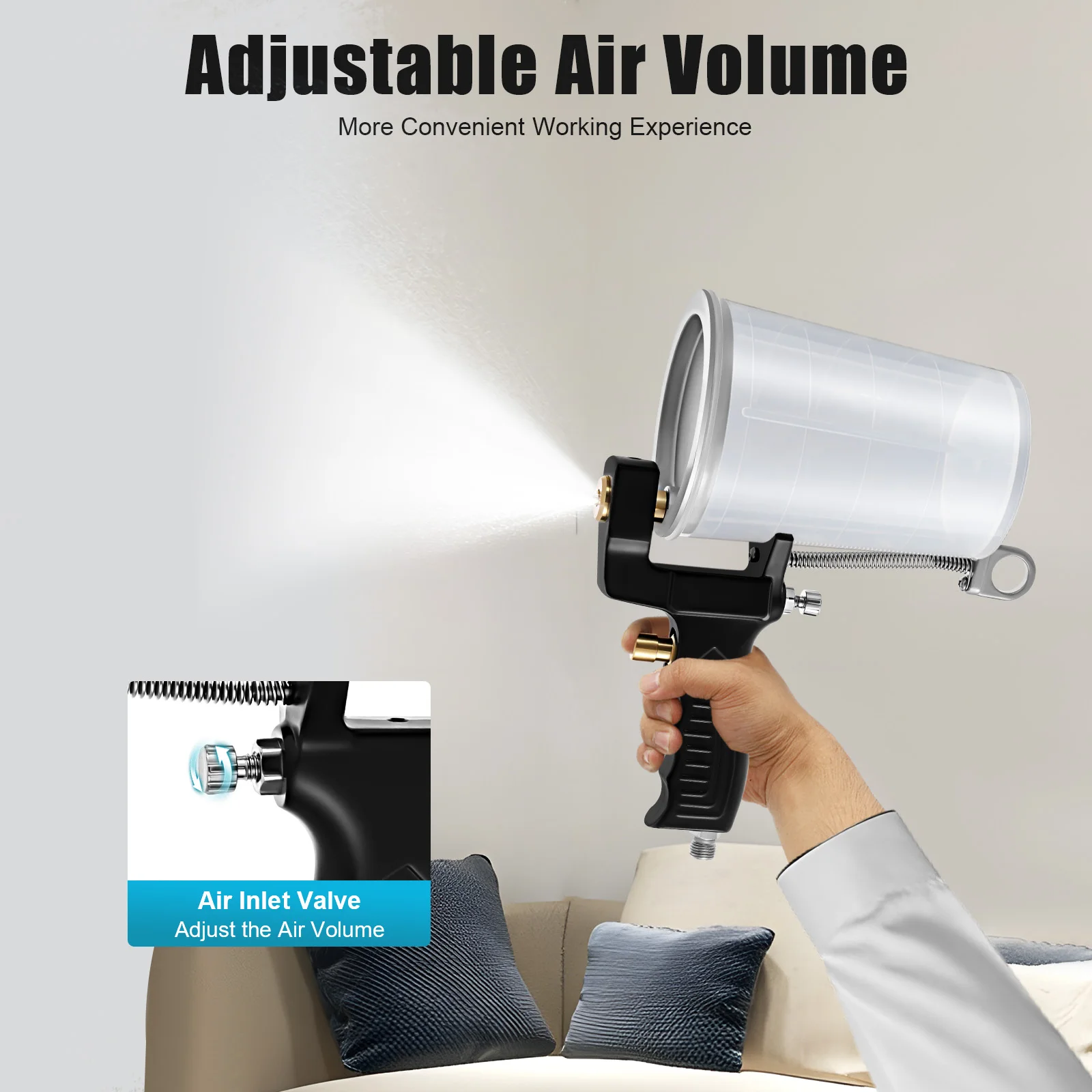 

Air-Powered Gel Coat Spray Gun Dual Spraying Gelcoat Gun 4mm Nozzle, 0.4-0.5MPA for Smooth, Professional Surface Coating