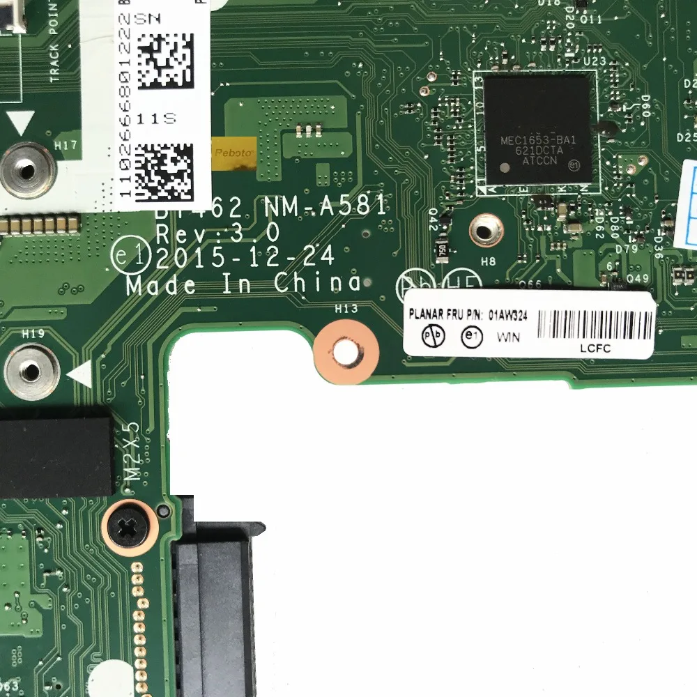 

Материнская плата NM-A581 для ноутбука Lenovo Thinkpad T460 с процессором I5-6300U I7-6500U, 01AW344 01HW836 01HW835 DDR3