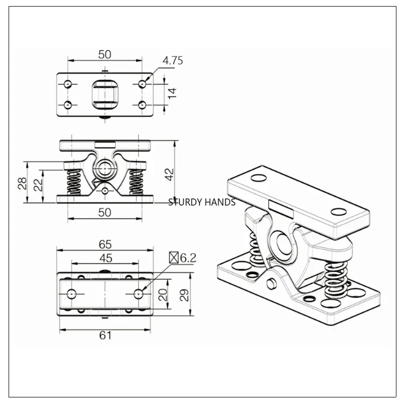 1PCS zinc alloy door stopper fastener lock buckle spring touch lock room vehicle and vessel hardware accessories