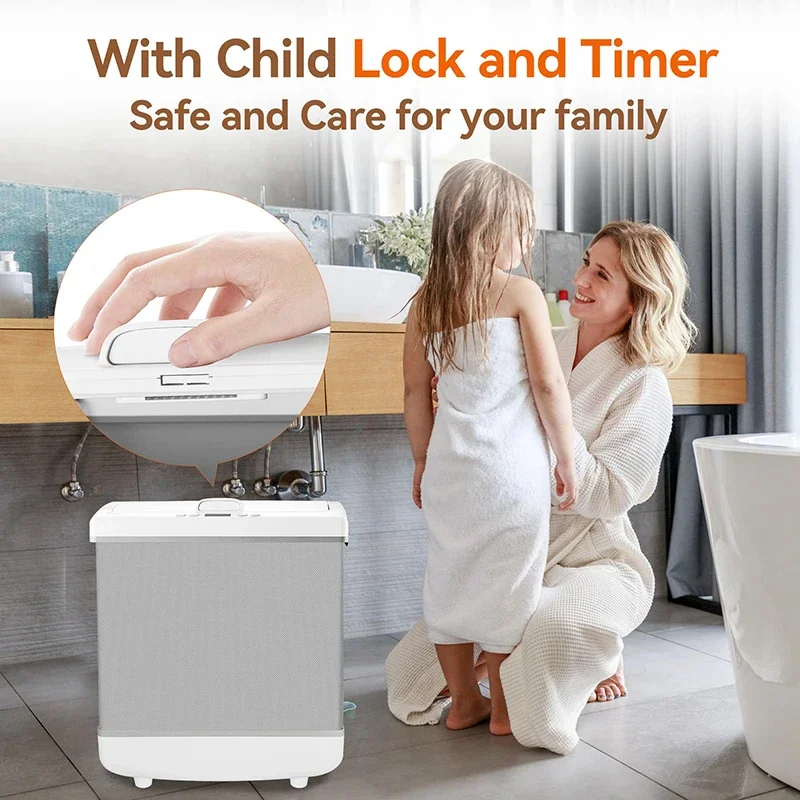 Luxury 35-liter extra-large capacity towel heater, compact and portable SPA foldable towel heater with adjustable heating timer