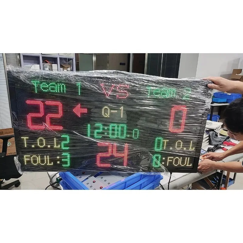 หน้าจอแสดงคะแนนบาสเก็ตบอลอิเล็กทรอนิกส์แบบมินิ LED พร้อมฟังก์ชันไร้สาย ปรับระดับเสียงได้ นาฬิกา 24 วินาที/ช็อต ระดับมืออาชีพ