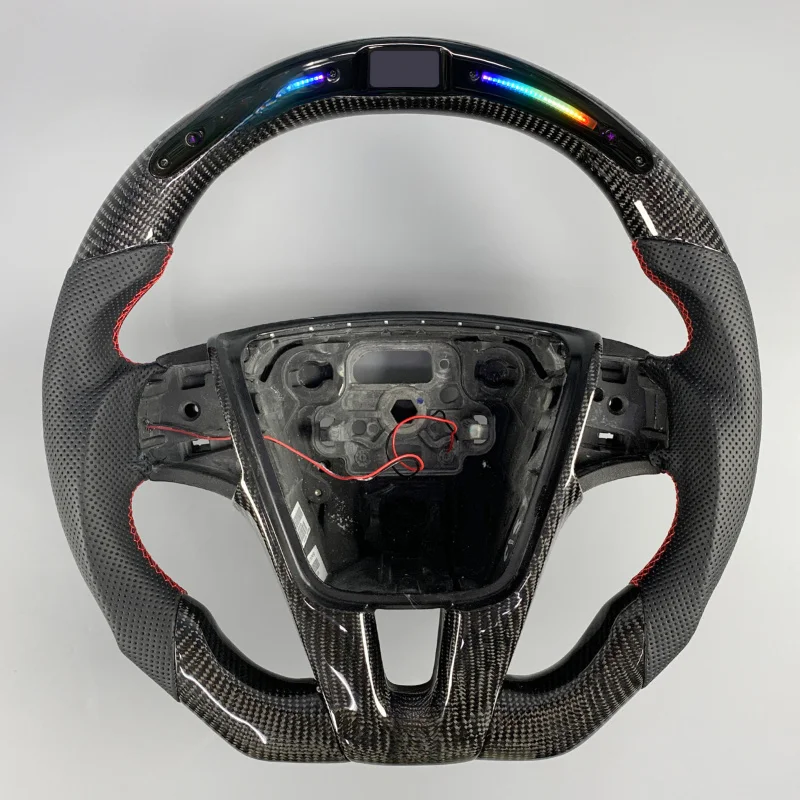 

Для Volvo V40 V60 V70 S60 XC60 XC70 R-Design 2013-2016 рулевое колесо из настоящего углеродного волокна со светодиодной подсветкой