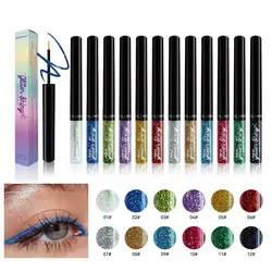 for Crystal Eye Makeup Glitter Liquid Eyeliner Quick Drying Long Lasting Eyeliner Pen Non-Sticky Waterproof