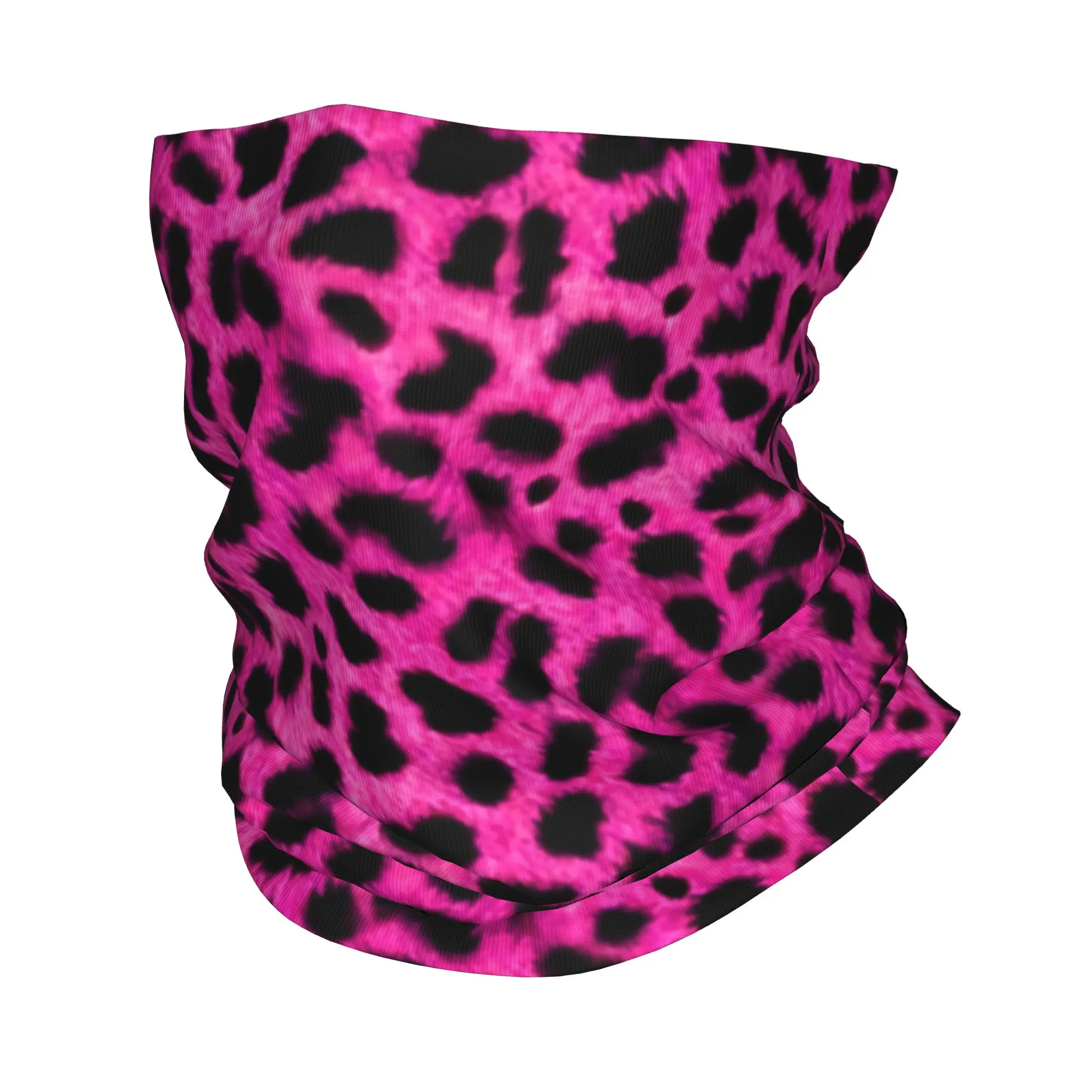 Leopard Print Pink Pattern Bandana Neck Gaiter UV Protection Face Scarf Cover Men Women  Headwear Tube Balaclava