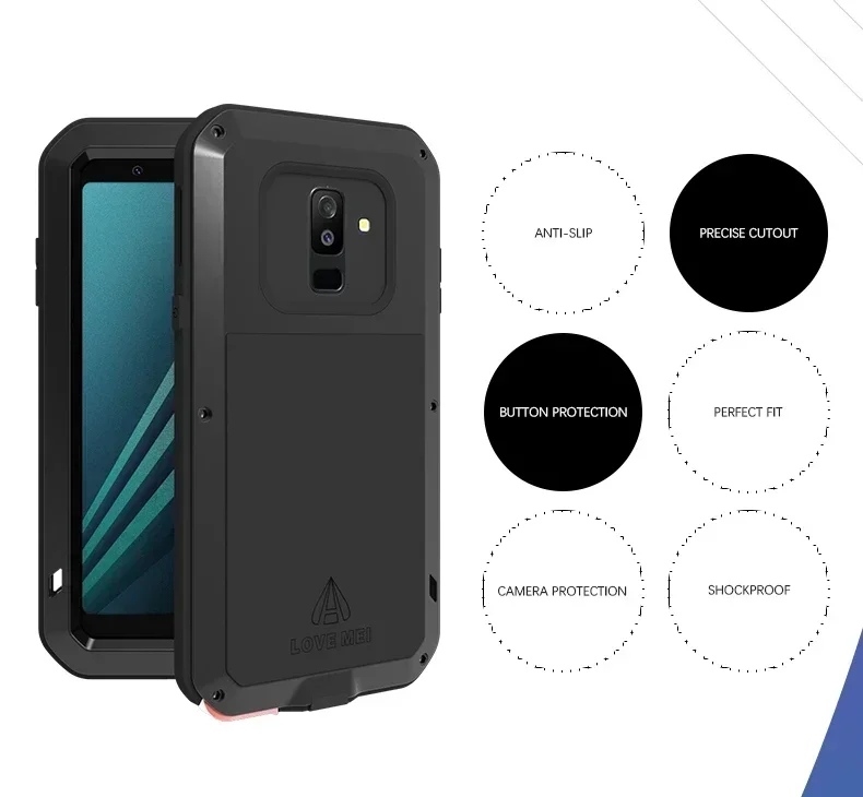 Love Mei-Samsung Galaxy A6 2018/Galaxy A6 Plus 2018, shock-proof, waterproof, resistant, metal armor, phone case