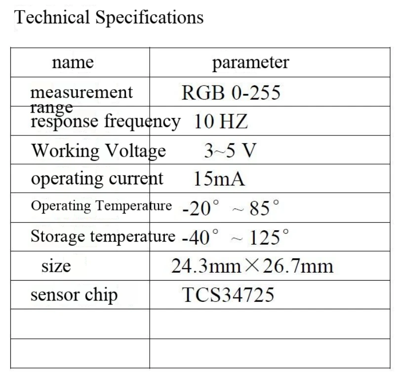 GY-33 TCS34725 Farberkennungssensormodul ersetzt TCS230 TCS3200 – Detail 3
