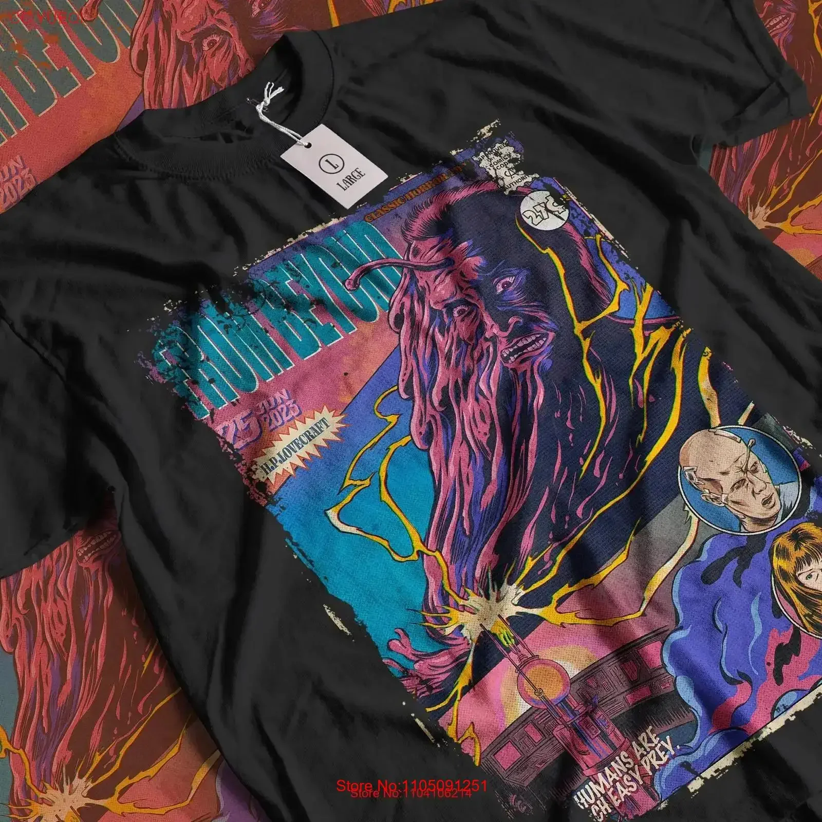 

Aesthetic From Beyond Vintage Halloween Horror Movie Streetwear T Shirt vintage Washed graphic Slightly Comfortable homme