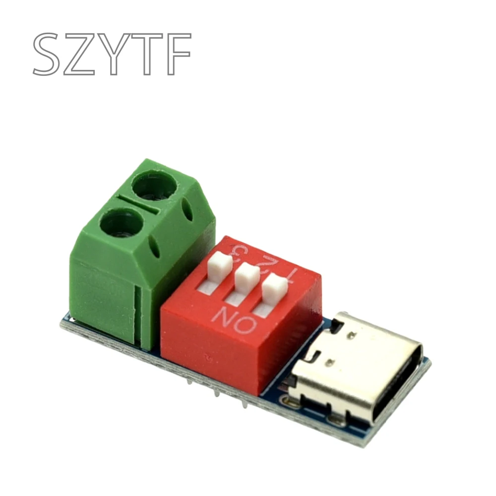 Typ-C PD3.0 Schnelllade-Triggermodul 5V 9V 12V 15V 20V DIP-Schalter DC-Spannungsauslöserplatine 100W Power Delivery Tester – Detail 2
