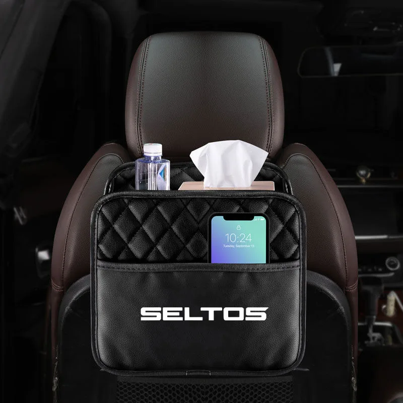 

Car Storage Bag Hanging Seat Back Tissue Water Cup Holder Multi Hanging Automobile protection For KIA seltos Accessories