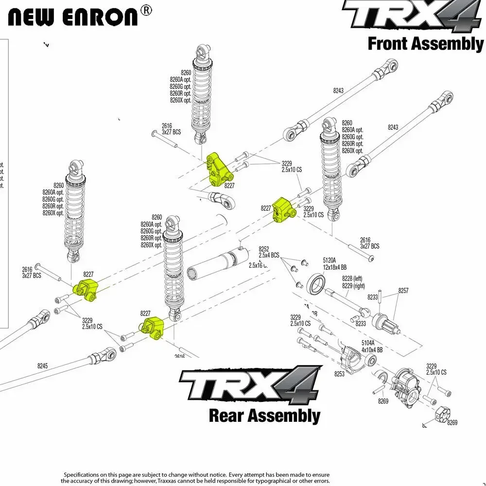 Liens de suspension avant et arrière CNC en alliage, support d'appellation, nouveau dépôt, 8227 pour RC 1/10, Traxxas TRtage 1979, oral role Ford TRX6, Mercedes-Benz