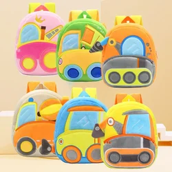 Cute Baby Toy zaino bambini Cartoon peluche ingegneria escavatore borse da scuola scuola materna scuola primaria Bookbag studente zaino