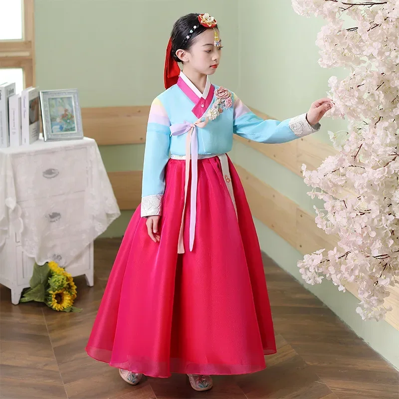 Fashion Korea, kostum Hanbok kuno anak perempuan, pakaian Festival Hanbok putri tradisional Vintage, pakaian pesta Asia