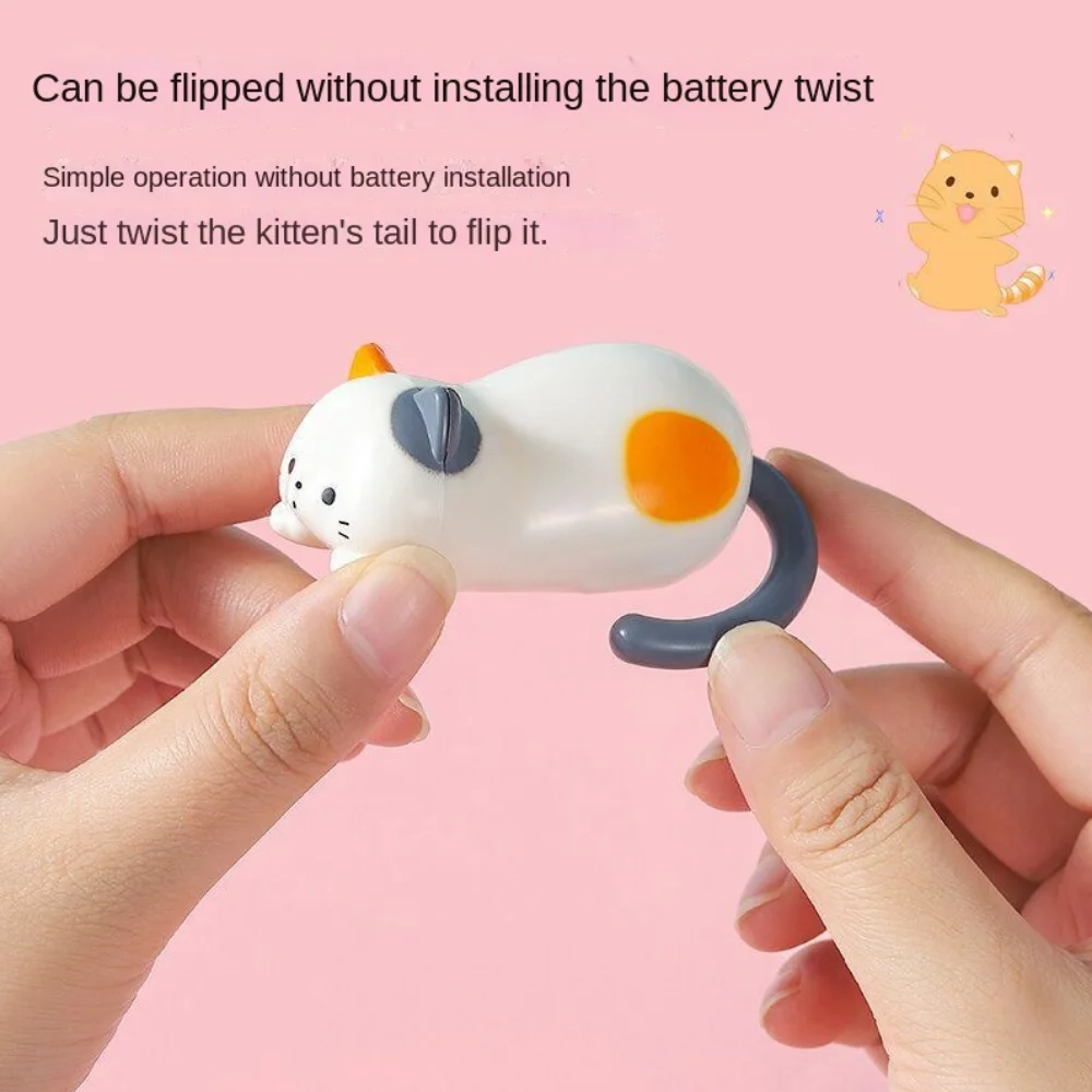 3Pcs Windup Kitten Clockwork Kitten Movable Toy Climbing Interactive Rolling Cat Toy Cute Cartoon Cat Wind up Interactive Toys