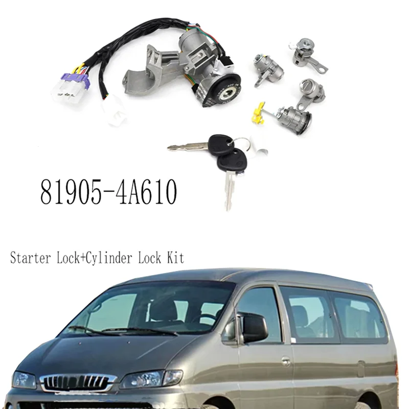 

NEW-81905-4A610 For Hyundai I800 H1 Starex H-1 2002 Car Starter Lock+ Cylinder Lock Kit