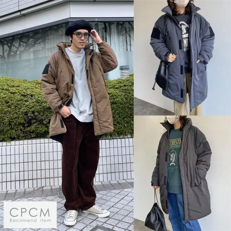 

Thiened Long Lightweight Cotton Jaet with Big kets Retro Military Sle Windproof Warm Casual Workwear Sle Zipper Cl...