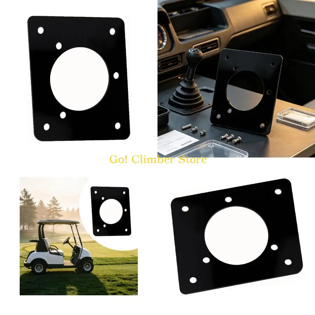 Q84C Replacement Golf Cart Port Panel for Charging Port Change, Acrylic Adapter Plate with Clear Mount Layout and Drilled Mount