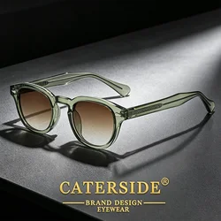 CATERSIDE Retro Round Men Sunglasses Punk Propionic Acid Pin Temple Luxury Sun Glasses Women Sports Leisure Party Eyewear UV400
