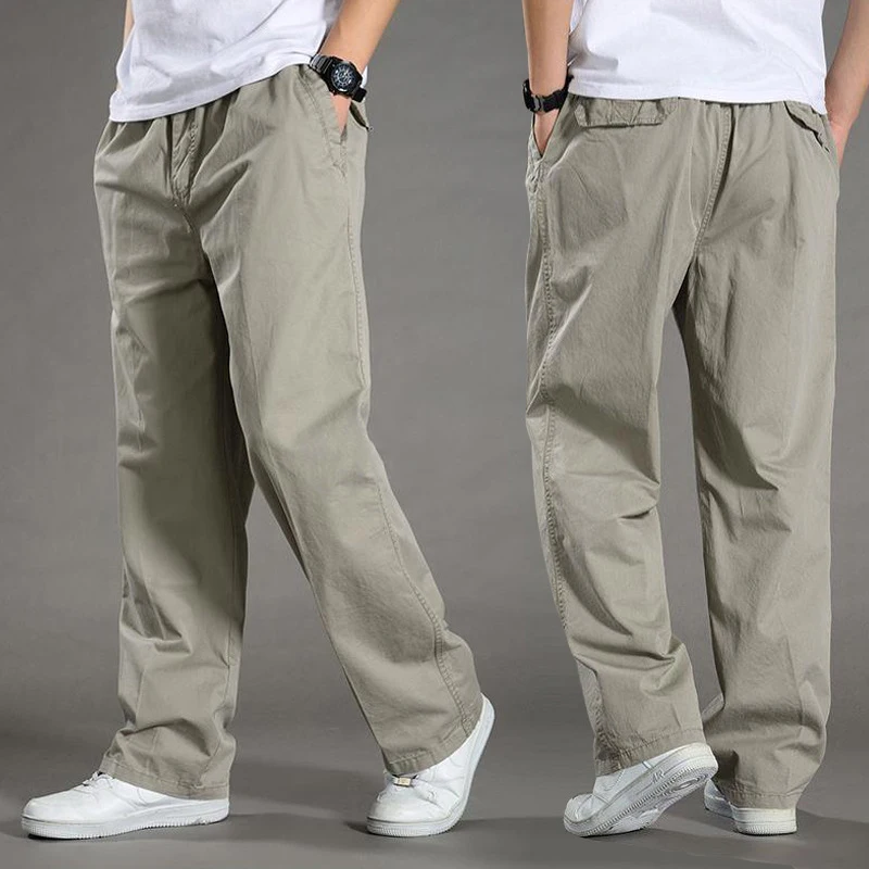 H.Aic S Men's Cargo Pants Summer Spring Cotton Work Wear New In Large Size 6XL Casual Joggers Sweatpants Autumn Trousers