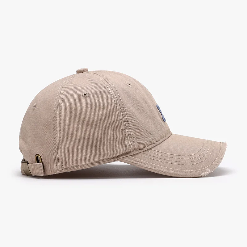 Baseball cap for women in summer, soft top, washed letters, three-dimensional embroidery for men, breathable, large head