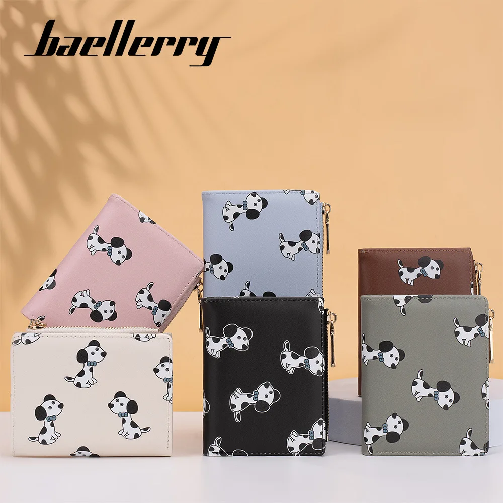 2024 New Cute Cartoon Dog Women portafogli portamonete portafoglio corto in pelle femminile porta carte da donna portamonete Bifold Small Money Bag