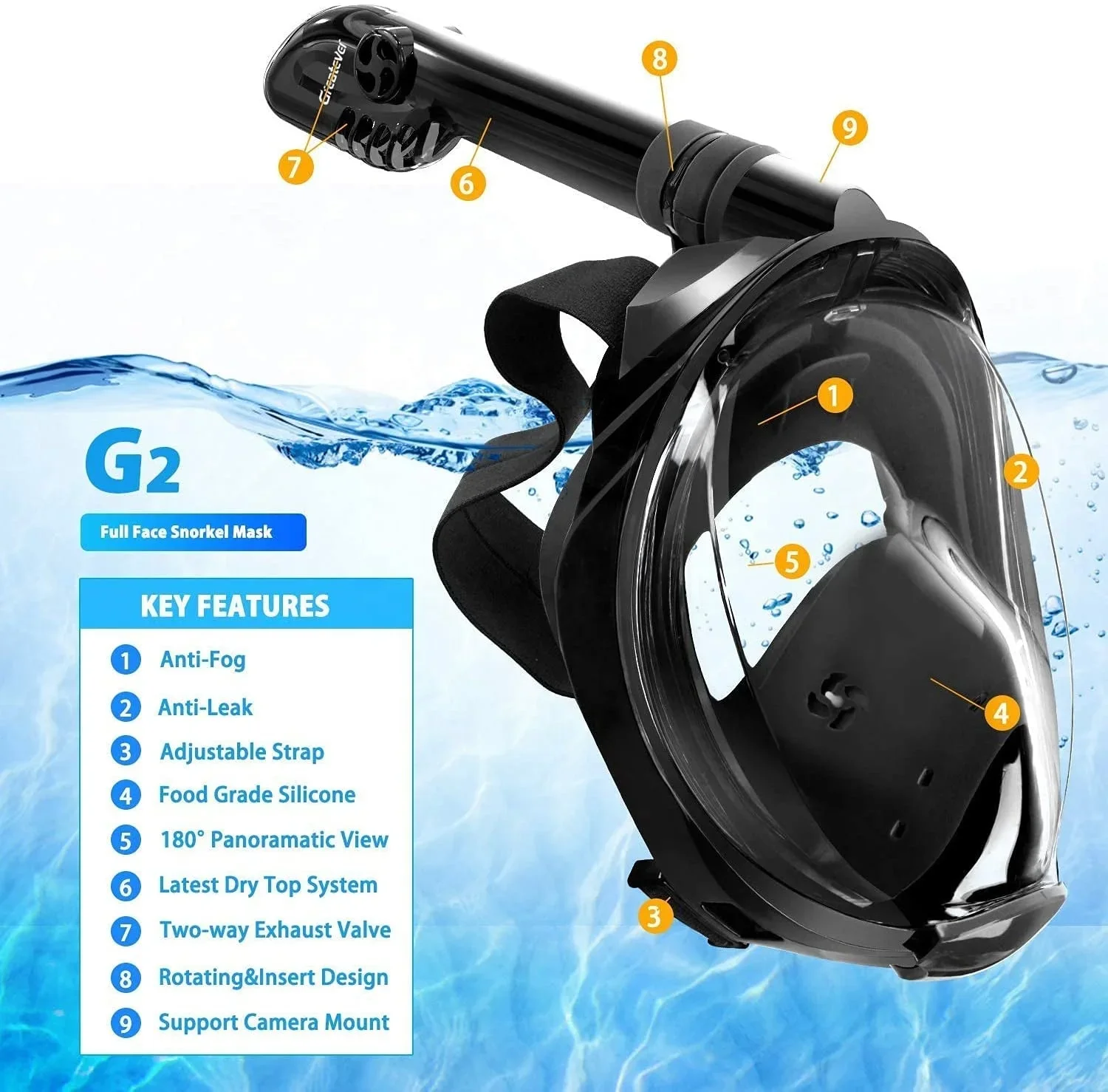 Anti Fog Anti Leak Diving Masks Soft Silicone Diving Equipment Swimming Snorkeling Diving Masks Fins Set With Camera Mount