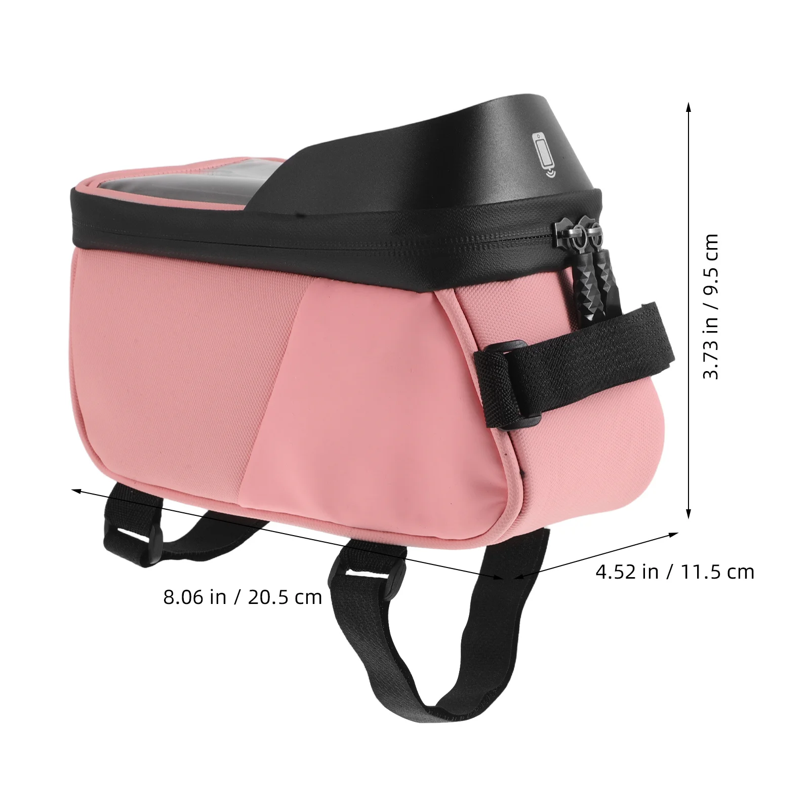 حقيبة دراجة مقاومة للماء مع حامل هاتف، حقيبة تثبيت بإطار أمامي متعدد الوظائف لملحقات الدراجة المتوافقة حتى 6.5 بوصة