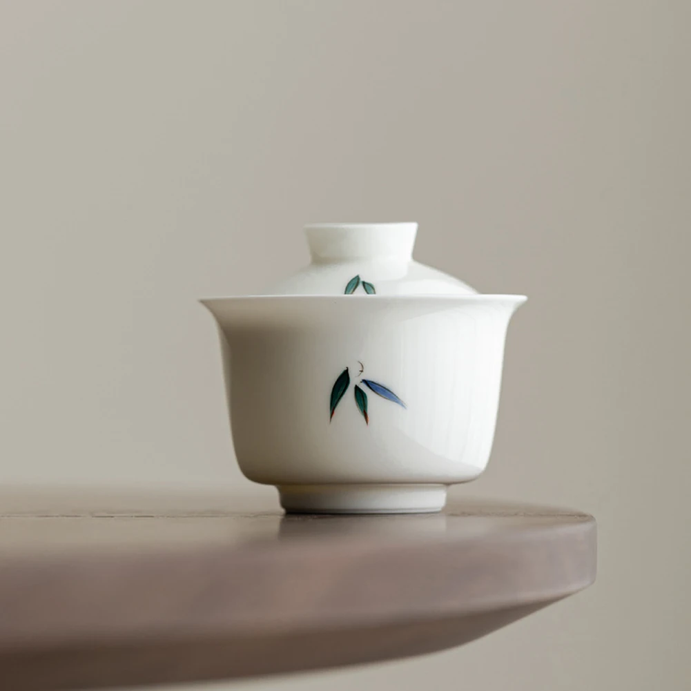 Ceramic Gai Wan Tea Set Handleless Japanese Tea Cup For Home Tea Party