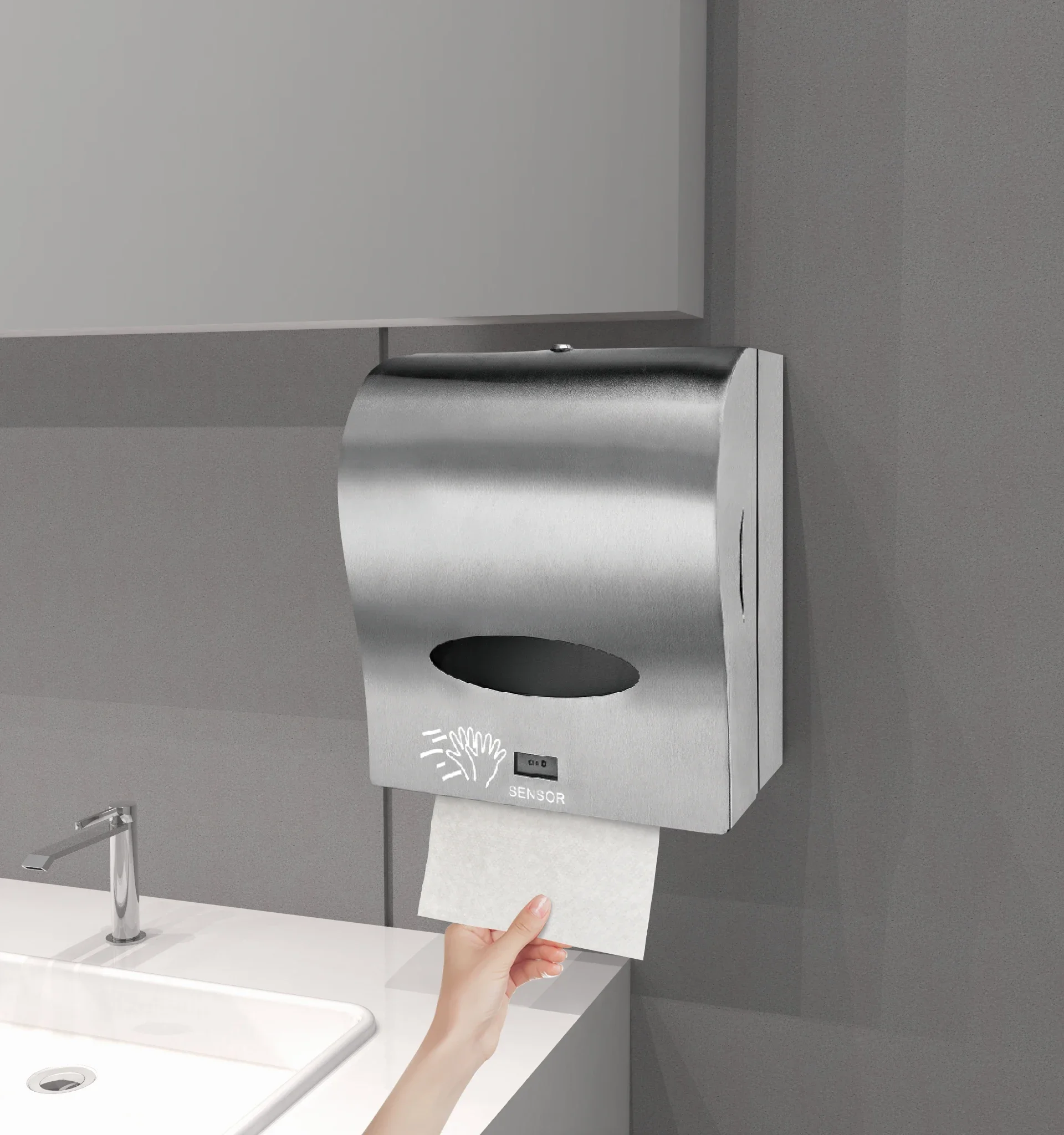 Smart Automatic Sensor Paper Towel Dispenser High Quality Stainless Steel Wall Mounted Toilet Paper Roll Dispenser