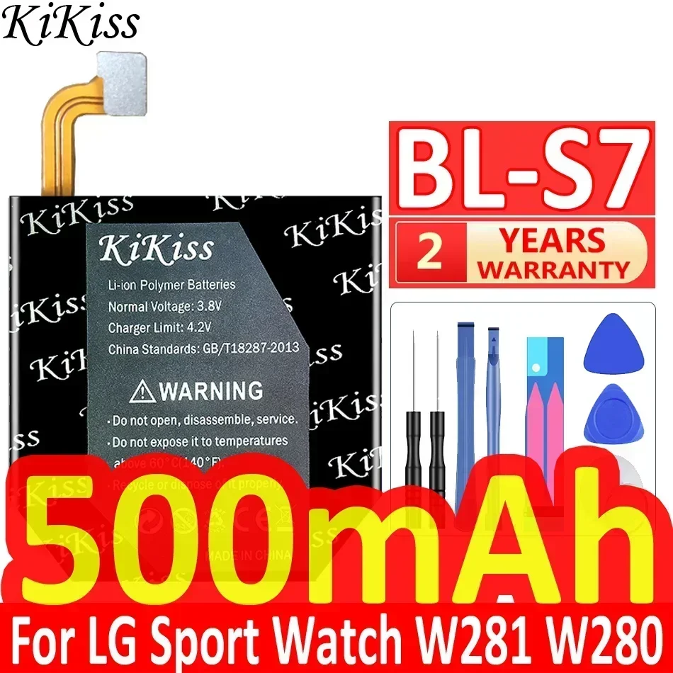 KiKiss Battery BL-S7 Watch For LG Watch Sport W281 W280 W280A AT&T Smartwatch  Watch 500mAh