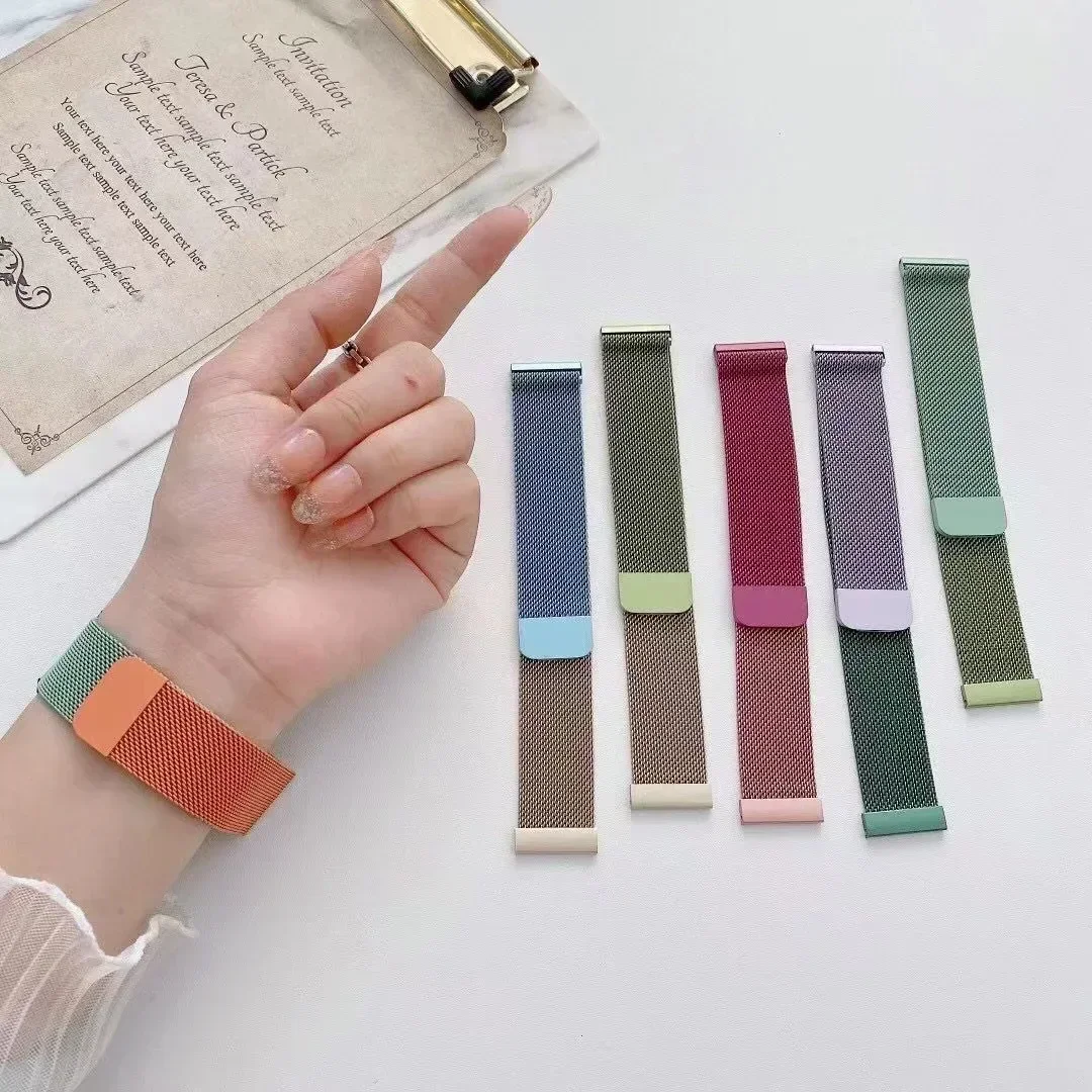 حزام ميلانيزي 22 ملم لساعة Xiaomi Redmi 5 Active Metal Solo Loop سوار فولاذي غير قابل للصدأ Redmi Watch 5 Lite سوار معصم مغناطيسي