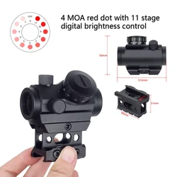 Mira telescÃģpica tÃĄctica de punto rojo, mira telescÃģpica MOA de 1x20 RDS-25 para armas Airsoft de 20mm, AR15, M4, M16, AK47