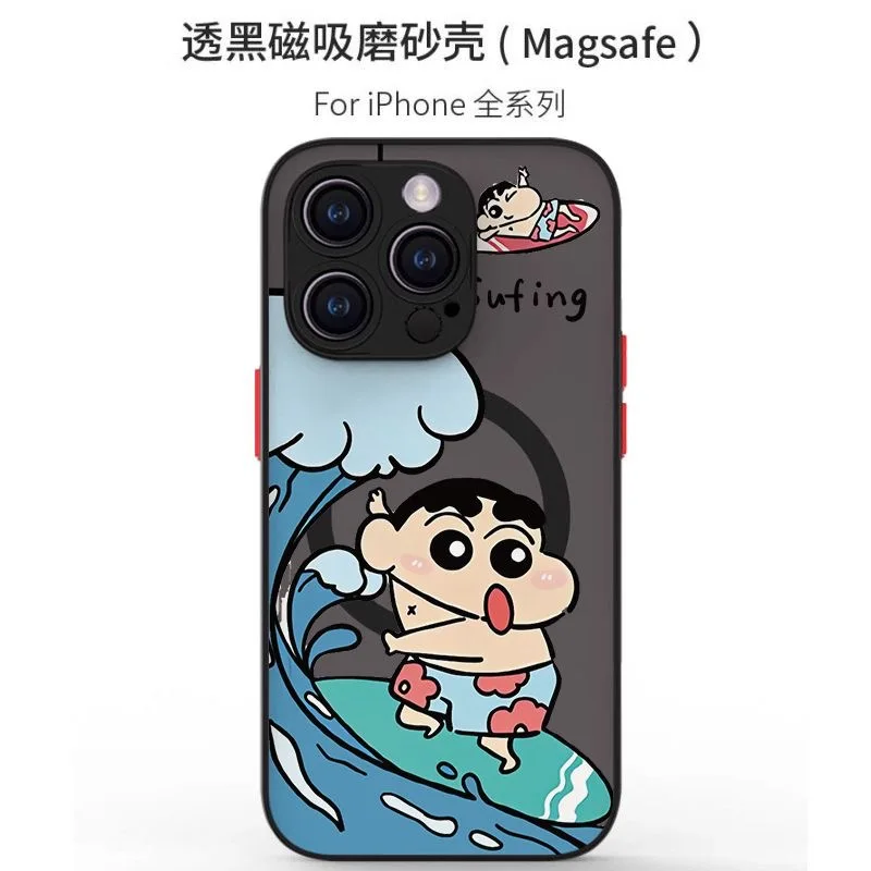 Cute Anime Crayons Shin-chans Phone Case For Samsung Galaxy S25 S24 S23 S22 S21 S20 FE Plus Ultra 5G Matte Magnetic Back Cover