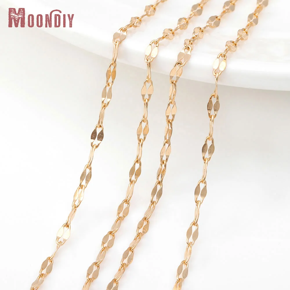 

2-метровые золотые цепочки из нержавеющей стали на плоской овальной формы, ожерелья, браслеты, ювелирные цепочки, высокое качество, изготовление аксессуаров «сделай сам»