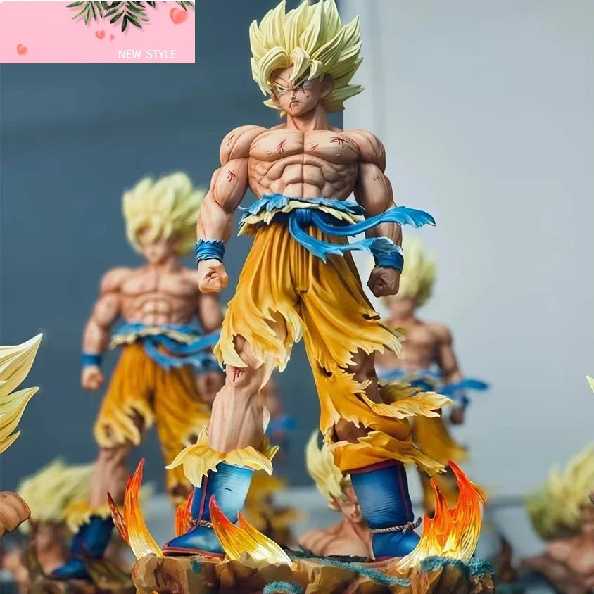 

Dragon Ball Z Son Goku Figure Replaceable Heads Led Base Super Saiyan Goku Action Figures Collection Model Toys Birthday Gifts
