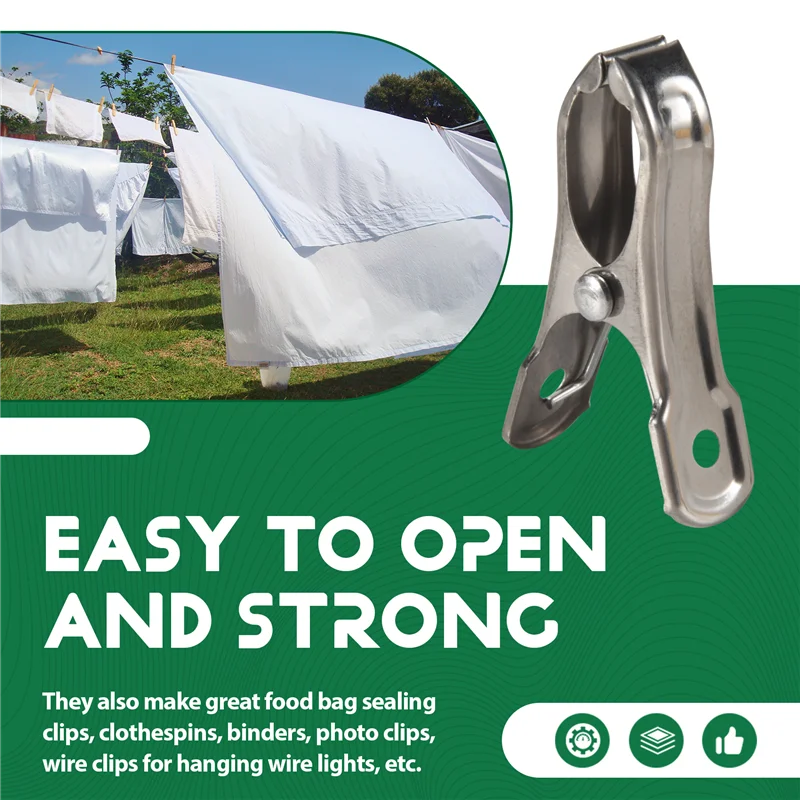 AB15-60 PCS Garden Clips,Greenhouse Clamps Made Of Stainless Steel For Netting,Garden Hoops Or Greenhouse Hoops