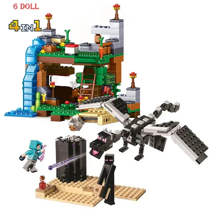 Compatible 21246 Dark World Mountain Cave My Worlds Village Tree House Building Brick Model Building Toy Kids Birthday Gift Toys